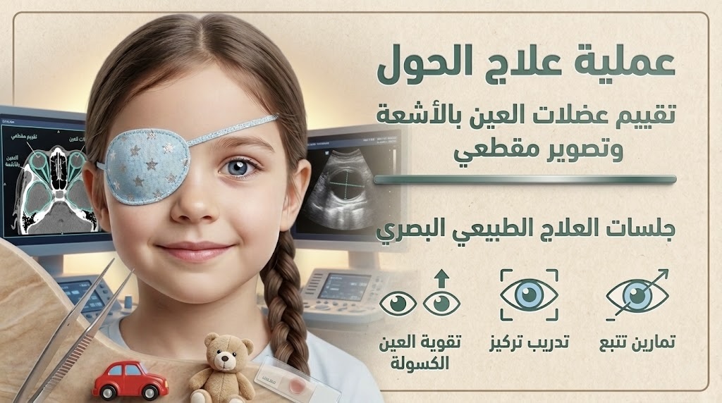 تشخيص الحول بالفحص السريري وأجهزة العيون — عيادة توفيق للعيون